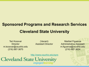 Sponsored Programs and Research Services Cleveland State University