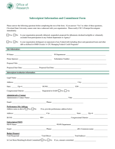 Subrecipient Information and Commitment Form