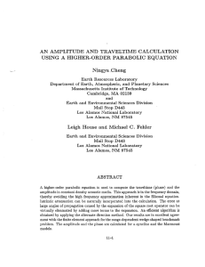 AN AMPLITUDE AND TRAVELTIME CALCULATION USING A HIGHER-ORDER PARABOLIC EQUATION _Cheng