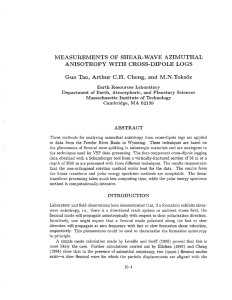 MEASUREMENTS OF SHEAR-WAVE AZIMUTHAL ANISOTROPY WITH CROSS-DIPOLE LOGS