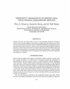 FREQUENCY DEPENDENCE OF SEISMIC DATA FROM NIGERIA: PRELIMINARY RESULTS
