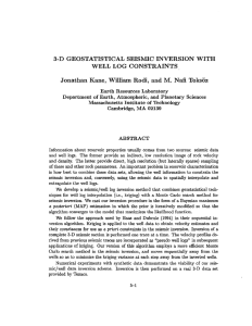 3-D GEOSTATISTICAL SEISMIC INVERSION WITH WELL LOG CONSTRAINTS