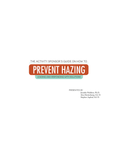 Prevent Hazing The AcTiviTy SponSor’S guide on how To