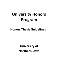 University Honors Program  Honors Thesis Guidelines
