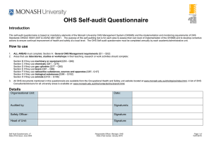 OHS Self-audit Questionnaire Introduction