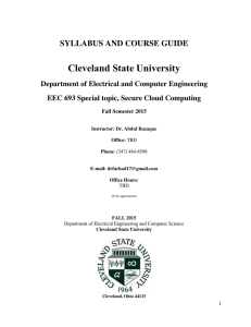 Cleveland State University  SYLLABUS AND COURSE GUIDE