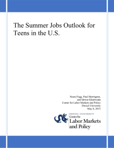 The Summer Jobs Outlook for Teens in the U.S.