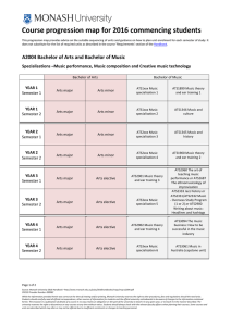 Course progression map for 2016 commencing students