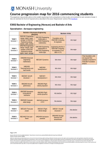 Course progression map for 2016 commencing students