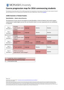 Course progression map for 2016 commencing students