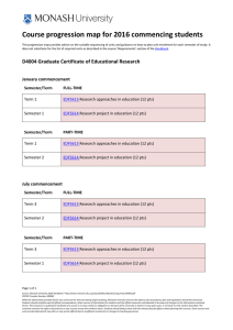 Course progression map for 2016 commencing students