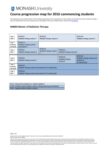 Course progression map for 2016 commencing students