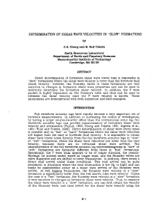 DETERMINATION OF SHEAR Earth