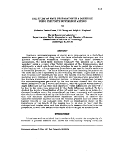 THE STUDY OF WAVE PROPAGATION IN A BOREHOLE Earth. 103