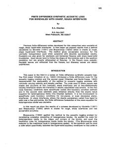 101 FINITE DIFFERENCE SYNTHETIC ACOUSTIC LOGS FOR BOREHOLES WITH SHARP, ROUGH INTERFACES P.O.