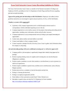 Texas Tech University Career Center Recruiting Guidelines &amp; Policies
