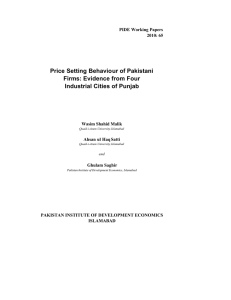 Price Setting Behaviour of Pakistani Firms: Evidence from Four