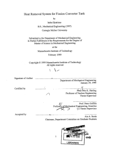Heat Removal  System  for Fission Converter  Tank