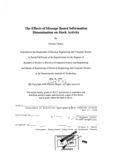 The Effects  of Message  Board Information