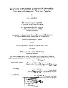 Business-to-Business Electronic Commerce: Disintermediation  and  Channel  Conflict