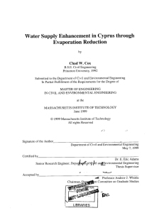 Water Supply  Enhancement  in Cyprus through Evaporation Reduction