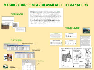 MAKING YOUR RESEARCH AVAILABLE TO MANAGERS THE RESEARCH THE APPLICATION