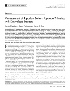 Management of Riparian Buffers: Upslope Thinning with Downslope Impacts silviculture