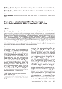 ,  Department  of  Forest  Science, ... Oregon 97331 Matthew  R.  Kluber