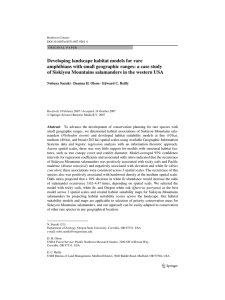 Developing landscape habitat models for rare