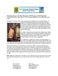 Predicting elk use in the Blue Mountains of NE Oregon... Workshop in Pendleton, Oregon (April 25, 2012) introduces practitioners to... models