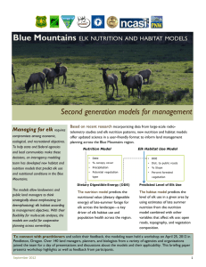Blue Mountains Second generation models for management