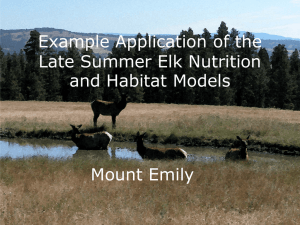 Example Application of the Late Summer Elk Nutrition and Habitat Models Mount Emily