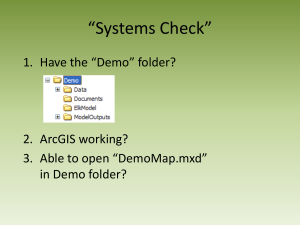 “Systems Check” 1. Have the “Demo” folder?  2. ArcGIS working?