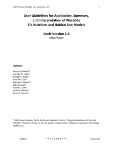 User Guidelines for Application, Summary, and Interpretation of Westside