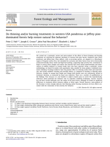 Do thinning and/or burning treatments in western USA ponderosa or... dominated forests help restore natural ﬁre behavior?