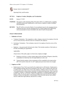 Operating Policy and Procedure January 27, 2012