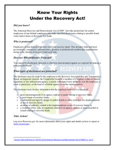Know Your Rights Under the Recovery Act! Did you know?