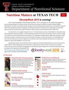 Nutrition Matters at TEXAS TECH ObesityWeek 2015 is coming!