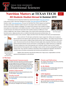 Nutrition Matters at TEXAS TECH NS Students Studied Abroad in Summer 2015