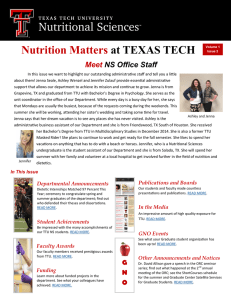 Nutrition Matters at TEXAS TECH Meet NS Office Staff