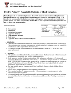 IACUC Policy 07: Acceptable Methods of Blood Collection