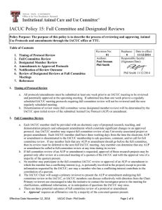 IACUC Policy 15: Full Committee and Designated Reviews