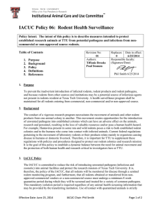 IACUC Policy 06:  Rodent Health Surveillance
