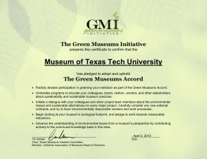 Museum of Texas Tech University The Green Museums Initiative