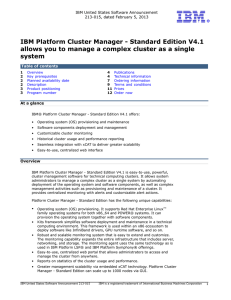 IBM Platform Cluster Manager - Standard Edition V4.1