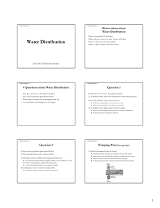Water Distribution Observations about
