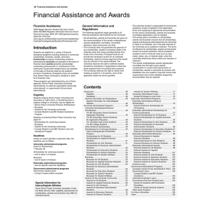 Financial Assistance and Awards Financial Assistance General Information and