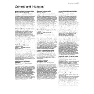 Centres and Institutes