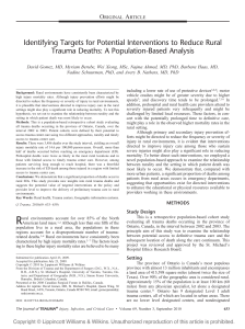 Identifying Targets for Potential Interventions to Reduce Rural