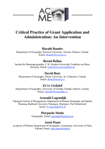 Critical Practice of Grant Application and Administration: An Intervention  Harald Bauder
